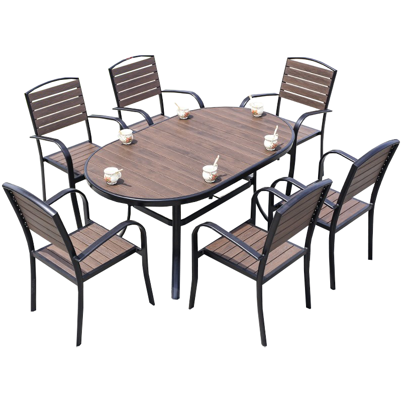 汐户外桌椅一桌六椅套高清大图