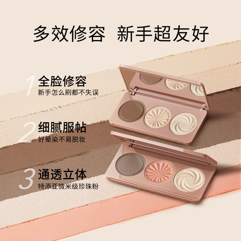 卡姿兰(CARSLAN)奇趣三色修容粉盘高清大图