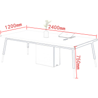 慧采云 办公家具会议桌长桌简约现代工业风格小型洽谈桌会议室桌办公桌2.4m