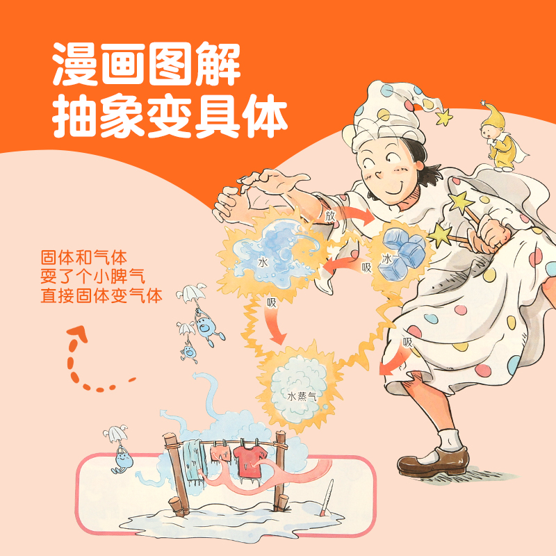 [套装共4册]物理+太空+自然+恐龙 [正版]漫画万物这就是物理 儿童百科全书漫画7-12岁三四五六年级小学生儿童物理启高清大图