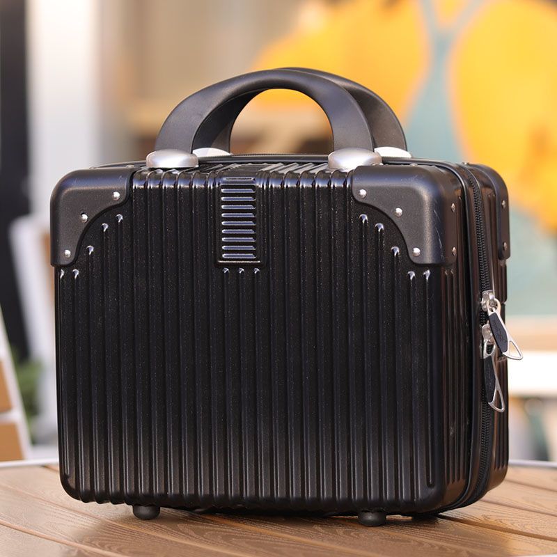 行李箱女陪嫁旅行手提箱14寸复古迷你化妆箱结婚小箱子化妆包登机尊贵