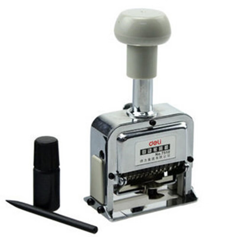 得力(deli)号码机7506自动号码机多位打码机财务银行打号机数字编号日期编码页码器小型 移印字机高清大图