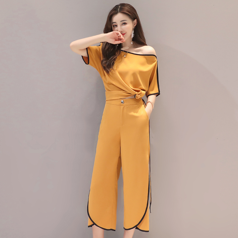 春夏装新品显瘦女装韩版时尚阔腿裤套装显高时髦甜美两件套