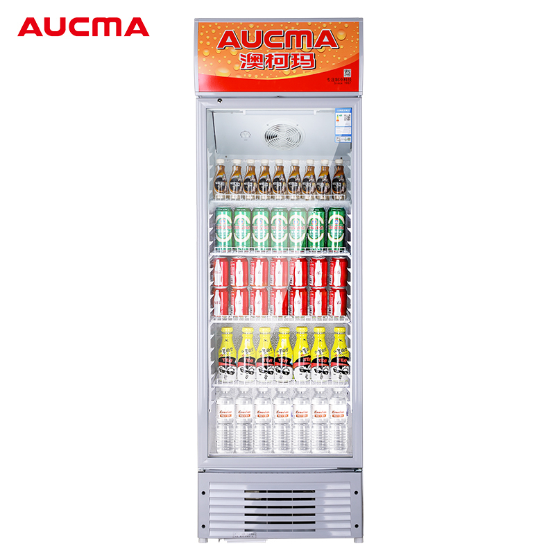 澳柯玛(AUCMA) 展示柜SC-387NE 387升商用单门冷藏展示柜冰柜保鲜饮料柜啤酒柜超市立式冰箱冰柜饭店餐饮