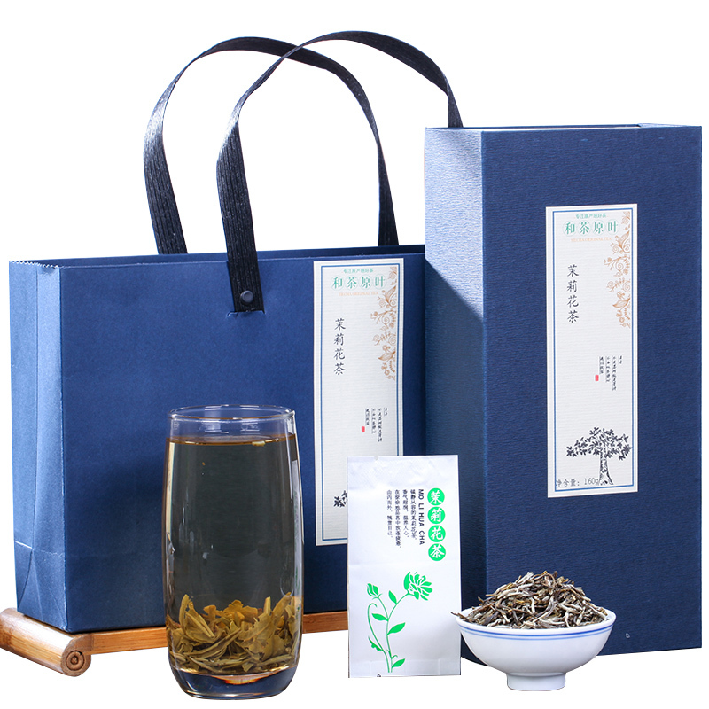 和茶原叶 茶叶 茉莉花茶 特级银毫 雅致系列 礼盒装 160g 产地: 福建省
