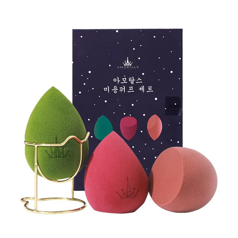 韩国amortals尔木萄美妆蛋化妆蛋海绵粉扑不吃粉干湿两用套装三只送托架报价 参数 图片 视频 怎么样 问答 苏宁易购