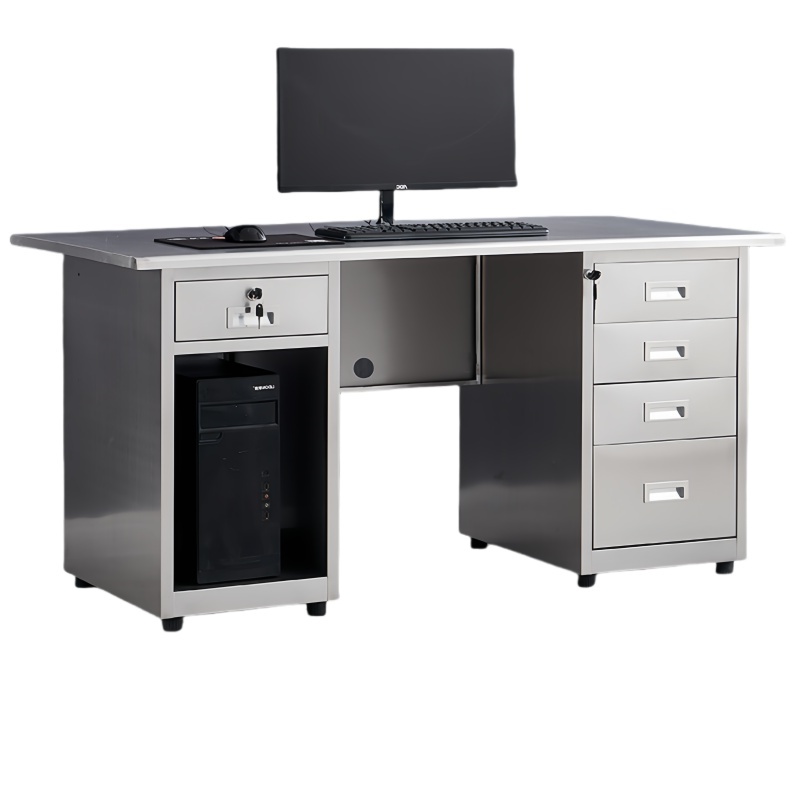 攸形304不锈钢电脑桌1600*700*750mm台高清大图