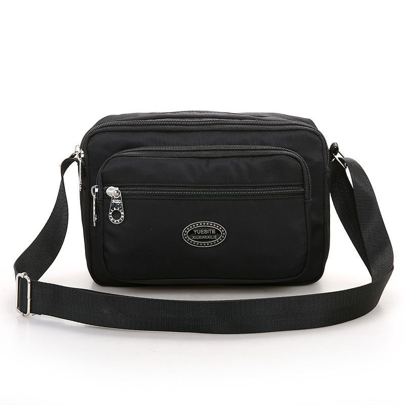 1307黑色斜挎包女包轻便防水尼龙包单肩布包女士跨包中老年妈妈包牛津