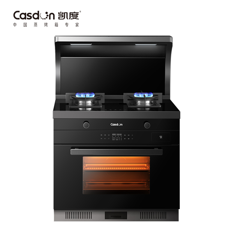 CASDON凯度JJZT-IK6021MB-XM集成灶微蒸烤箱一体机侧吸下排式抽油烟机燃气灶5.0千瓦大火星级液化气接口