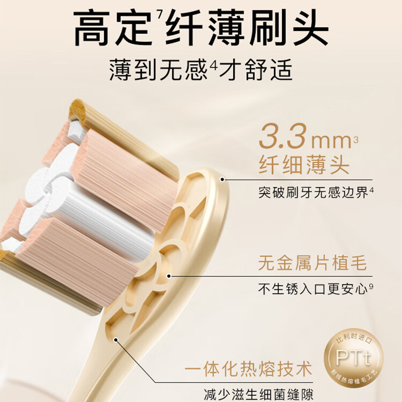 舒客牙刷超细软毛云感丝专抗敏感单支装羽纱鎏金(颜色随机)高清大图