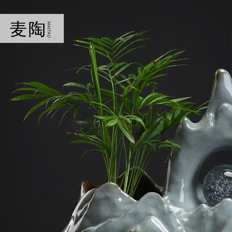 美帮汇新中式陶瓷流水加湿器玄关客厅家居工艺摆件乔迁开业礼品高清大图