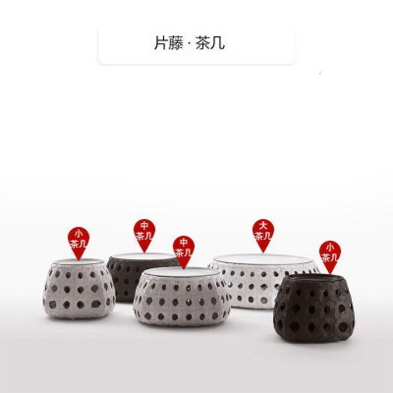 森美人藤床藤编床户外圆形藤床双人床藤编北欧花园大圆床庭院休闲沙发床 （宽片）小茶几φ100*45H铁艺