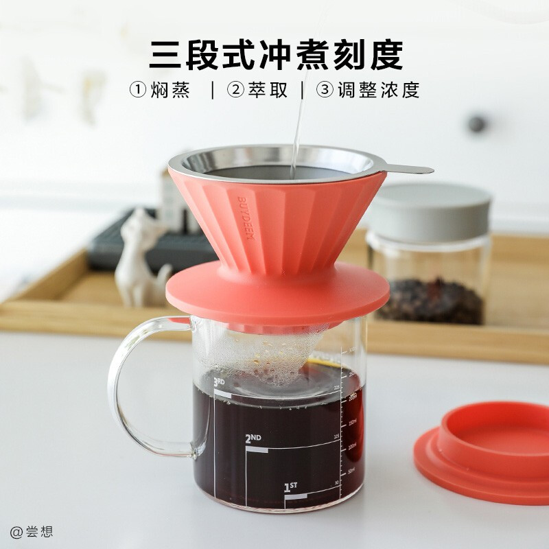 北鼎CD1024/ 用品 手冲咖啡滤杯 浅杉绿 15ml高清大图