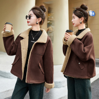 【免费试穿，退换无忧】韩国时尚女装2018新款秋装韩版修身真皮皮衣女短款小香风外套女潮品牌 36870深咖红 XL115-125斤