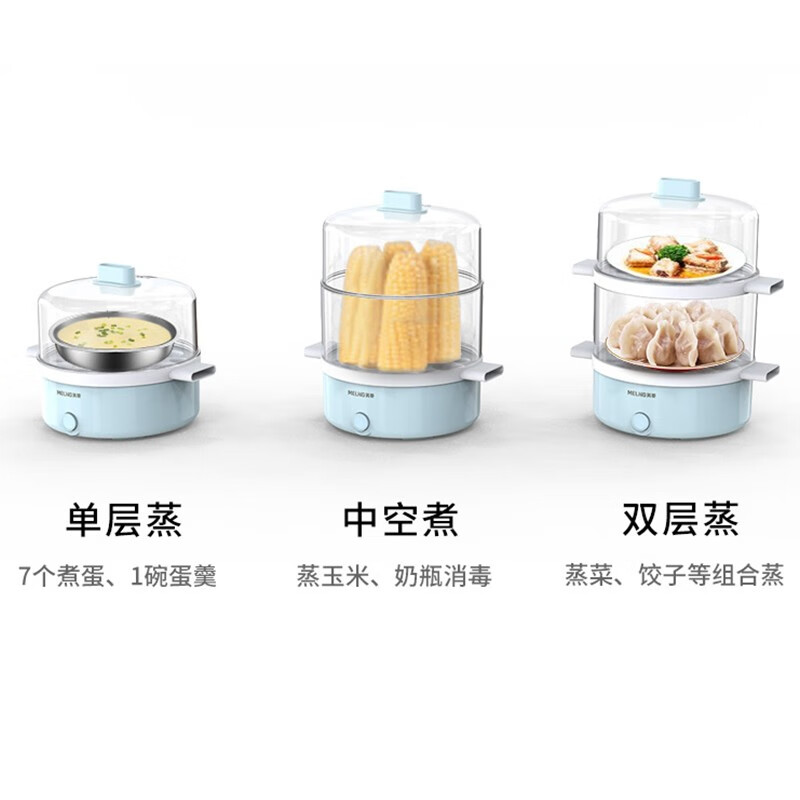 美菱(MELNG)煮蛋器 蒸蛋器家用蒸煮神器早餐鸡蛋 双层 MUE-LC3502高清大图