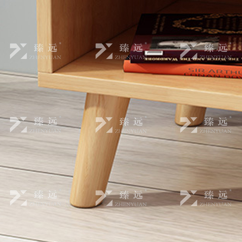 臻远 ZY4030703实木床头柜简约床边柜子收纳柜储物柜斜脚单抽款高清大图