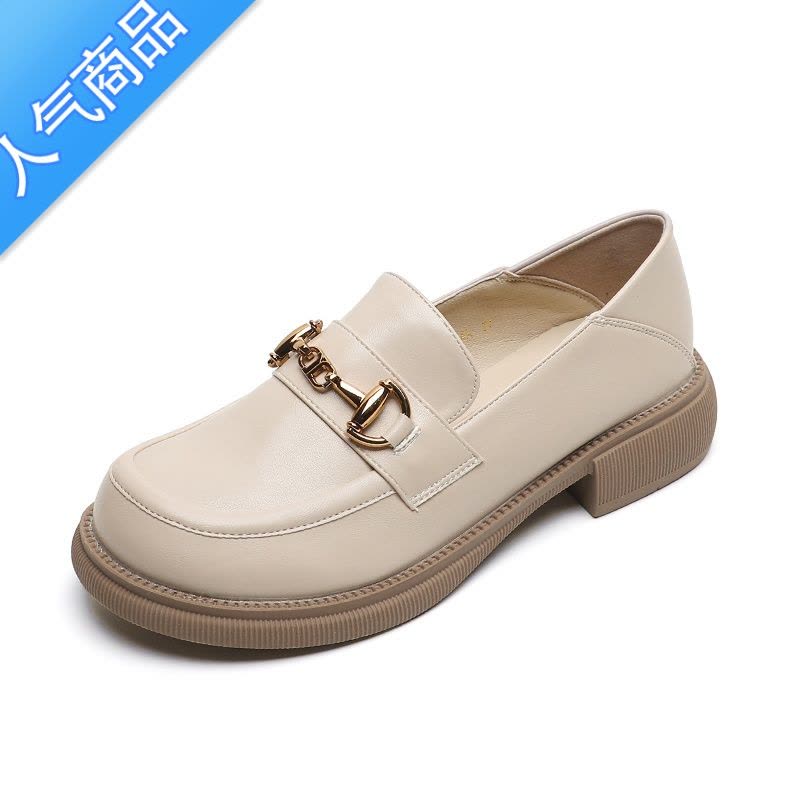 SUNTEK乐福鞋女夏英伦2023新款软皮平底单鞋晚晚风小皮鞋大码女鞋41一43图片