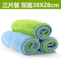 夹板拖把布拖地布懒人毛巾替换布双面加厚家用拖布平板拖头夹固式 双面拖布A款3块装-送刮刀