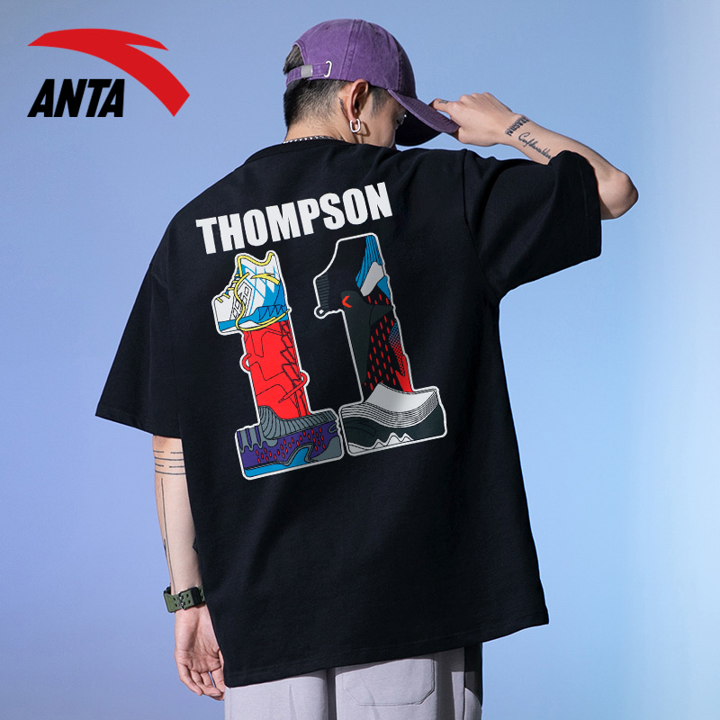 安踏汤普森kt篮球服运动短袖t恤球衣宽松半袖男152221123