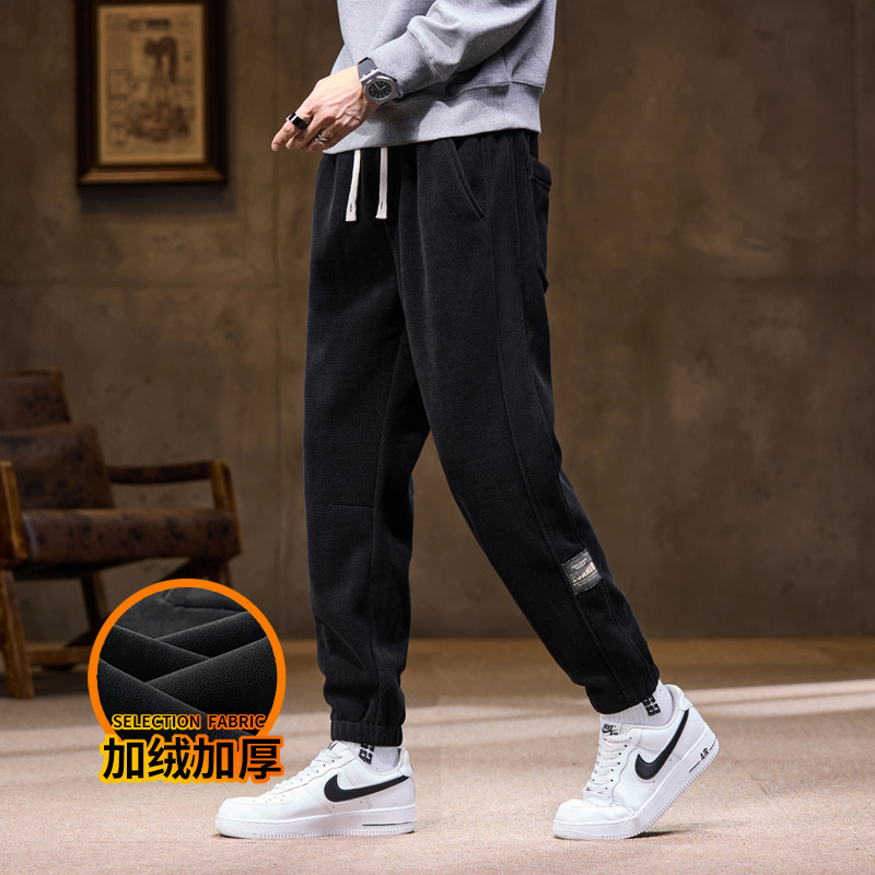 |冬季新款韩版潮流加厚男士休闲裤宽松休闲运动休闲裤男