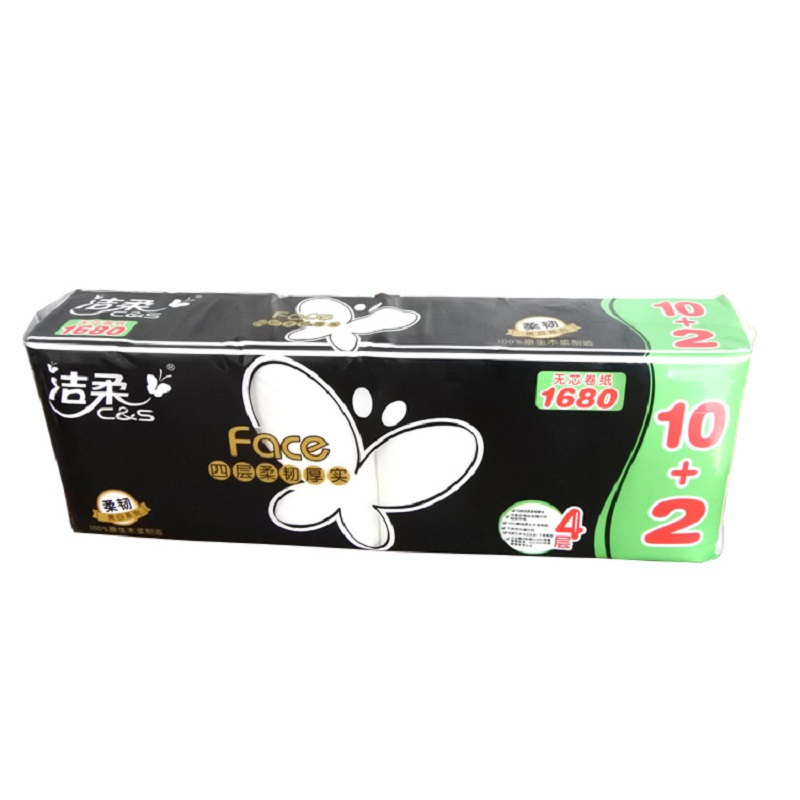 洁柔(C&S) JJ184-02 卷纸 face无芯卷纸4层1680克无香卫生纸 12卷/提