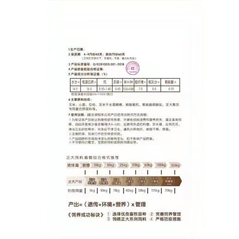 正大猪饲料 552 保育后期小猪宝饲料 40kg
