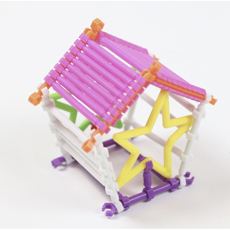 120件袋装 送超长图册 儿童早教diy玩具益智玩具聪明积木棒拼插魔术