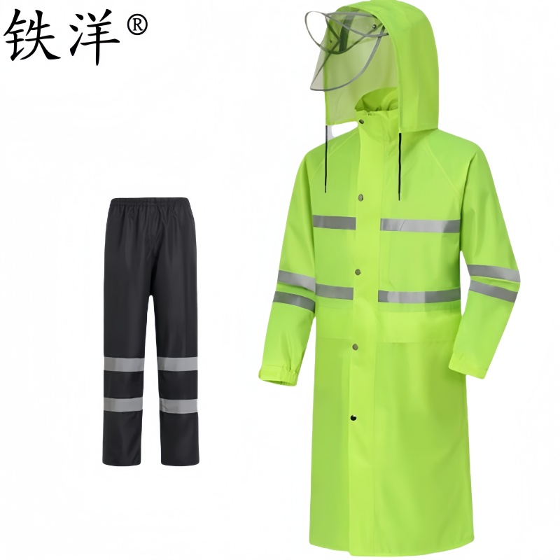 铁洋 双条纹长款亚春纺多色雨衣套装 TY-YU004 套高清大图