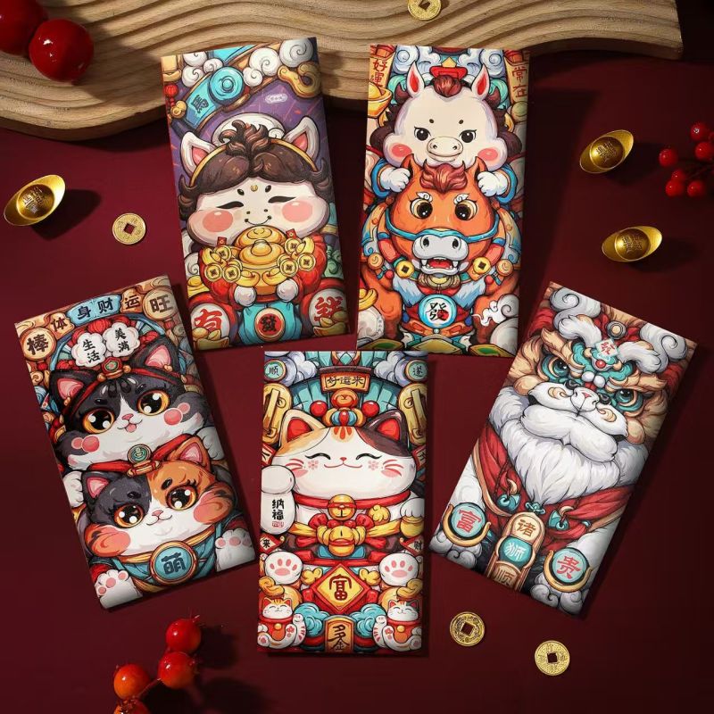 2026马年新款国风行大运卡通红包18个 春节创意礼品红包袋新年祝福中式个性利是封高清大图