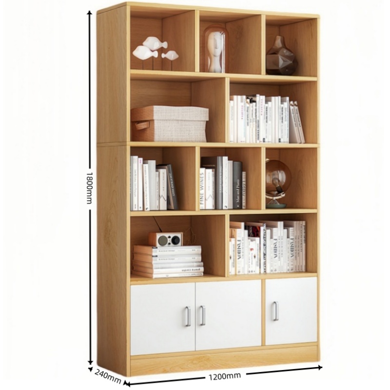 攸形实木书柜120*24*180cm台高清大图