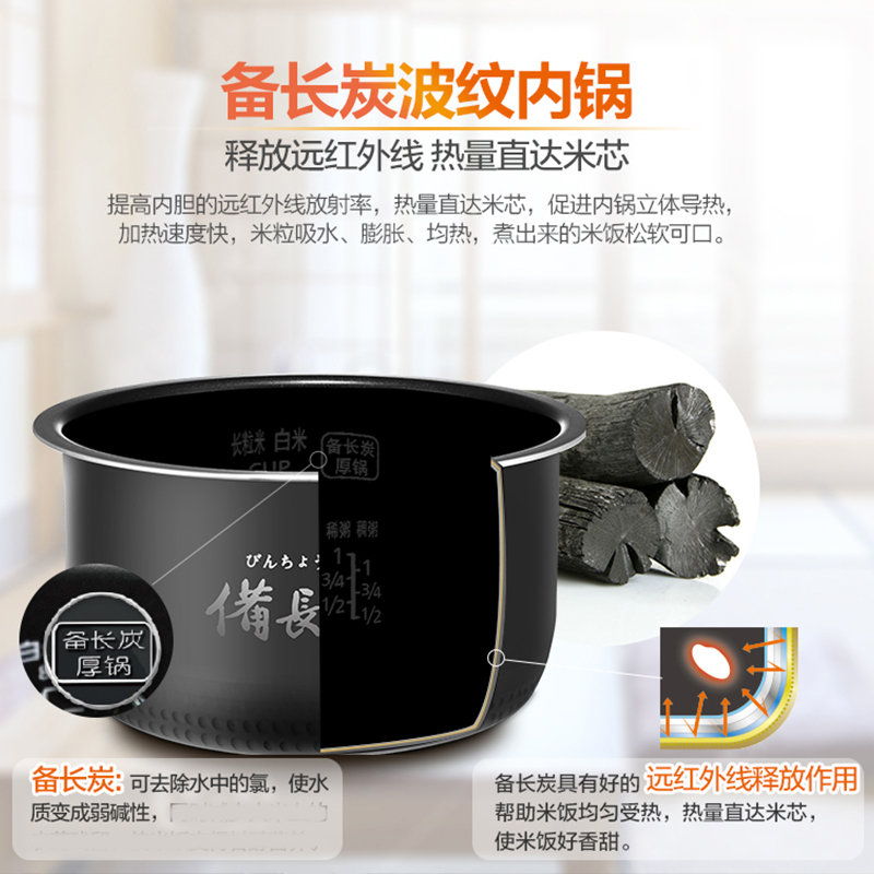 松下(Panasonic)电饭煲 SR-H15C1-K 4L/升(对应日标1.5l)家用多功能底盘加热 智能预约电饭锅高清大图