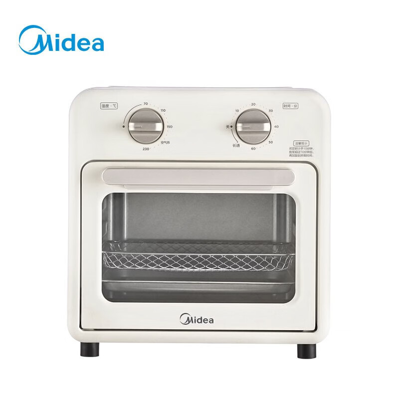 美的(Midea) 家用9L迷你 空气炸烤箱 低脂烘烤炸 上下加热 双旋钮控制 PT10X2