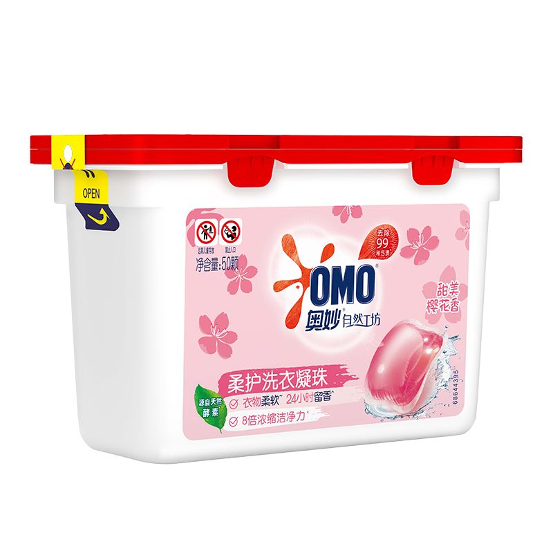 奥妙自然工坊樱花甜香柔护 洗衣凝珠400g高清大图
