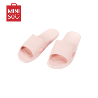 名创优品(miniso) 简约絮纹家居男女士拖鞋居家卧室防滑柔软简约擦地拖鞋
