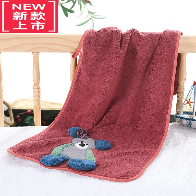 可莉允毛巾家用成人洗脸巾比吸水柔软加厚卡通小熊儿童洗澡巾