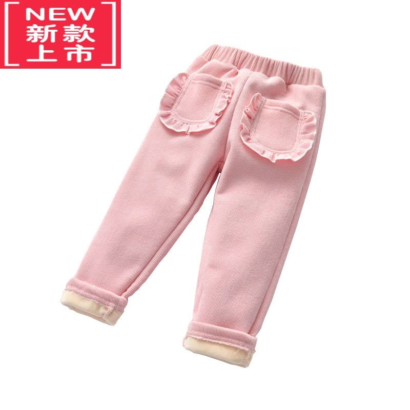 可莉允女童秋冬款裤子幼童加绒加厚保暖一体绒中小童休闲外穿灯芯绒长裤保暖裤图片
