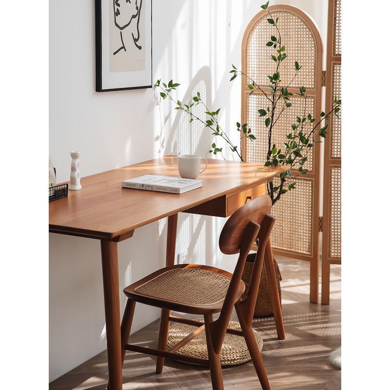 书桌闪电客实木书桌北欧白橡木家用写字台日式小户型书房家具