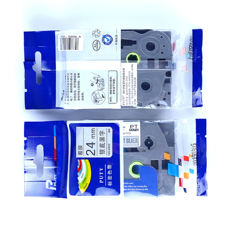 普贴 24mm 银底黑字色带 TZ5-M951 (单位:盒)