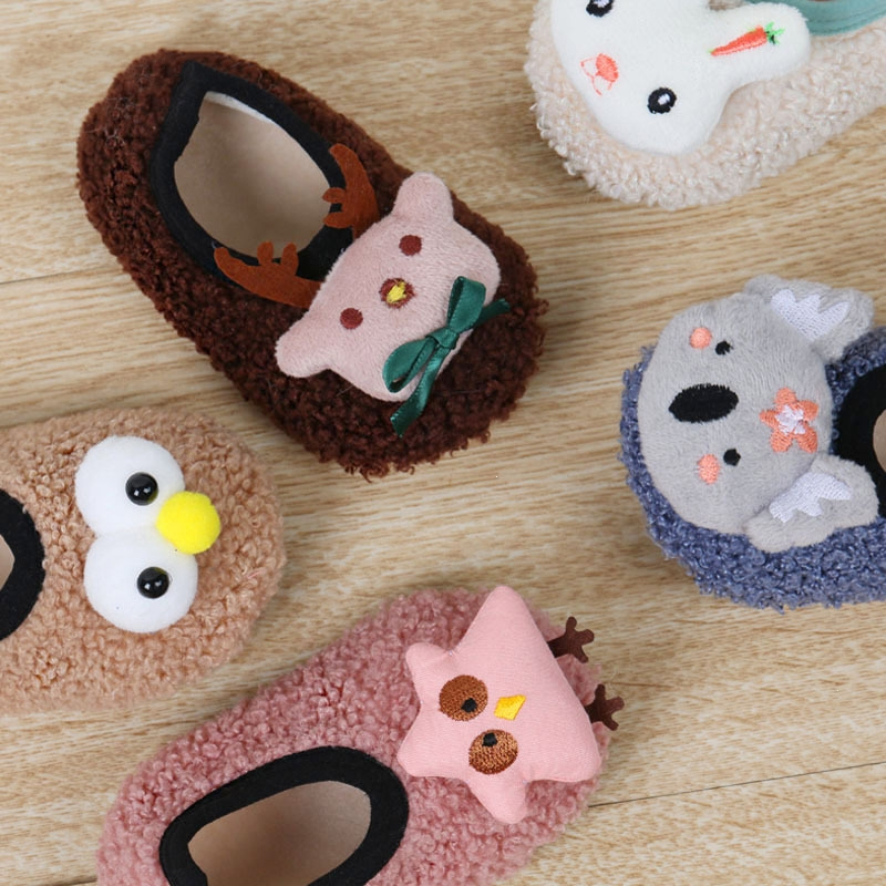 婴儿学步鞋宝宝室内居家地板袜智扣鞋套秋冬加绒加厚卡通儿童早教