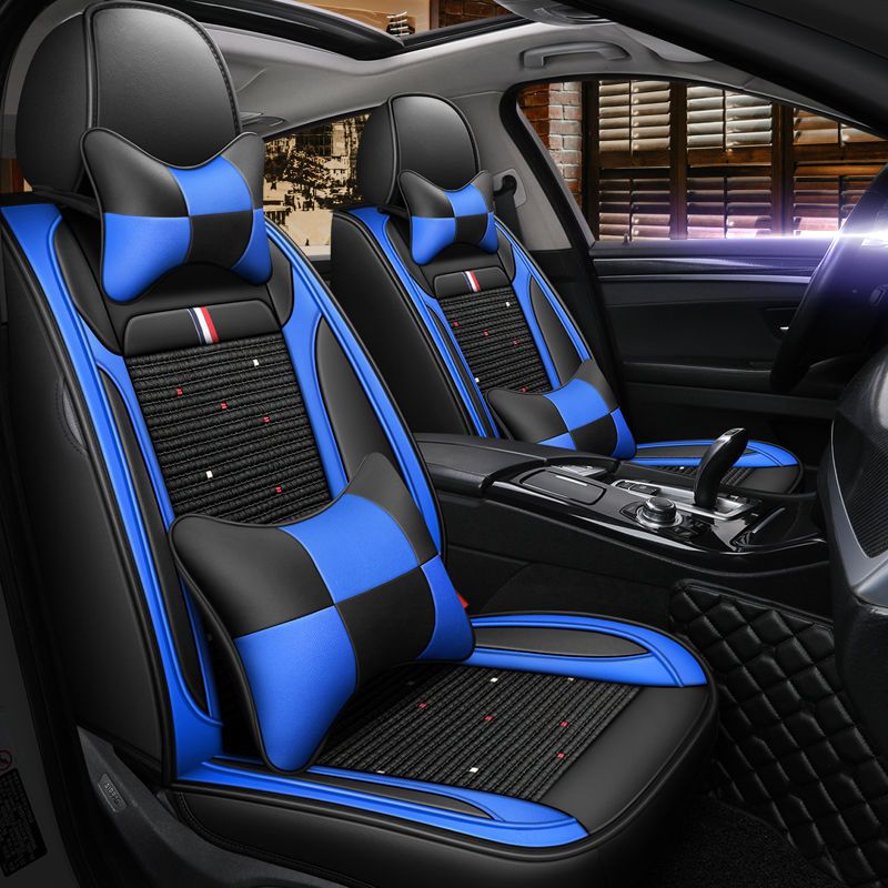 四季可爱网红冰丝汽车坐垫四季通用座椅套全包围座套车坐垫套卡通