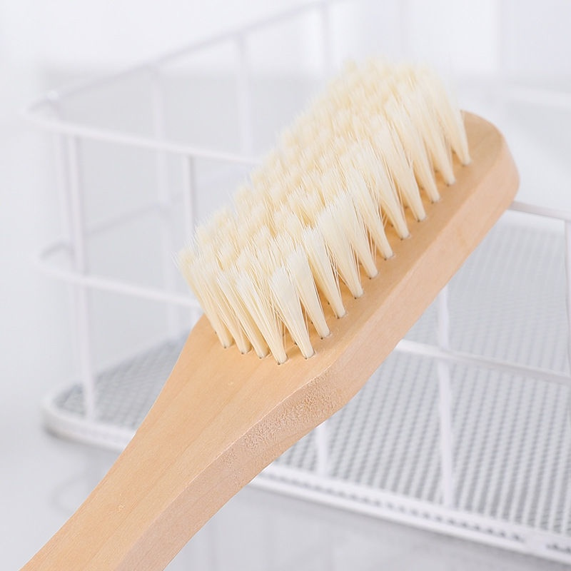 黄毛洗鞋刷超软磨尖刷毛驱除尘刷皮鞋刷原木柄软毛清洁洗护刷子黄毛鞋