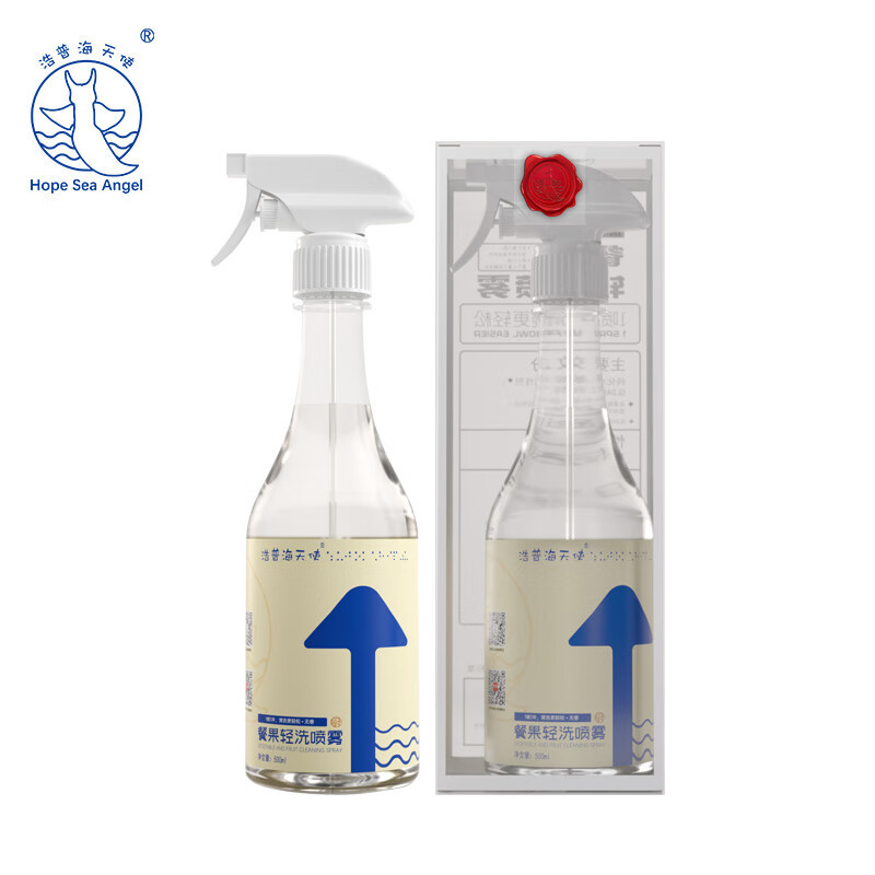 浩普海天使 洗洁精喷雾式 500ml 天然来源 水果蔬菜餐具清洗剂孕婴可用 单瓶