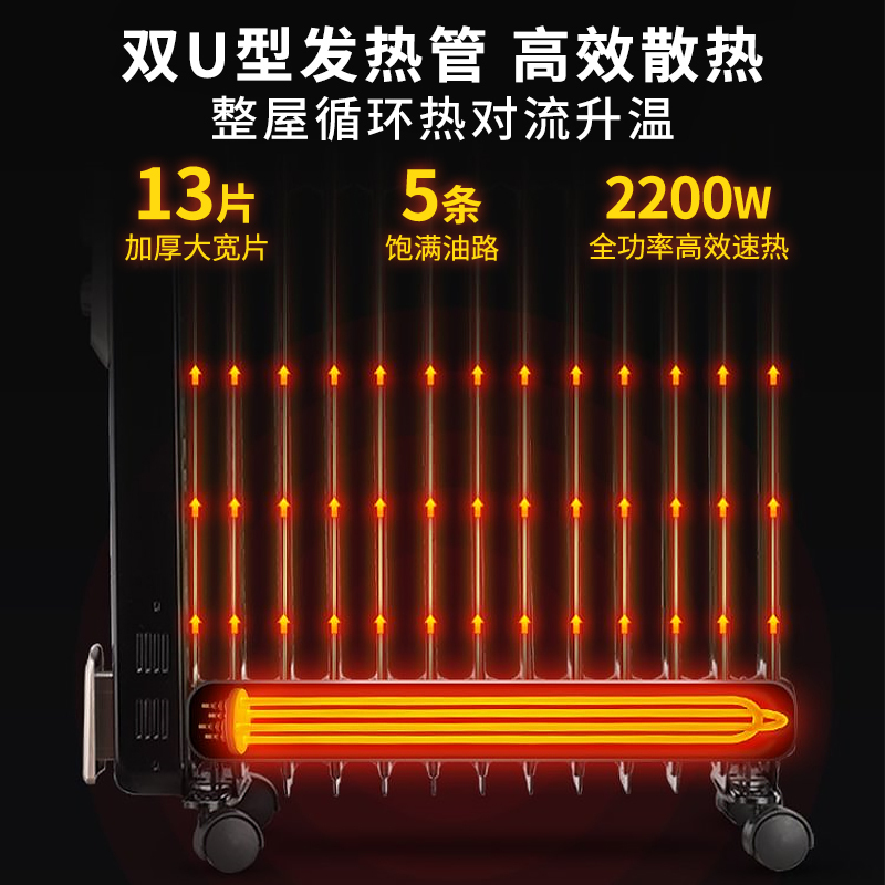 先锋(SINGFUN)取暖器油汀家用节能省电电暖器烤火炉电暖气片13片全屋升温电热炉 DYT-Z2