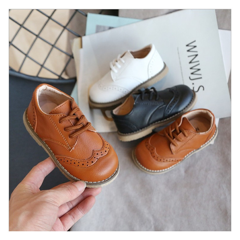 七色王国儿童皮鞋男男童英伦黑色休闲春秋小皮鞋小童表演主持小学生黑