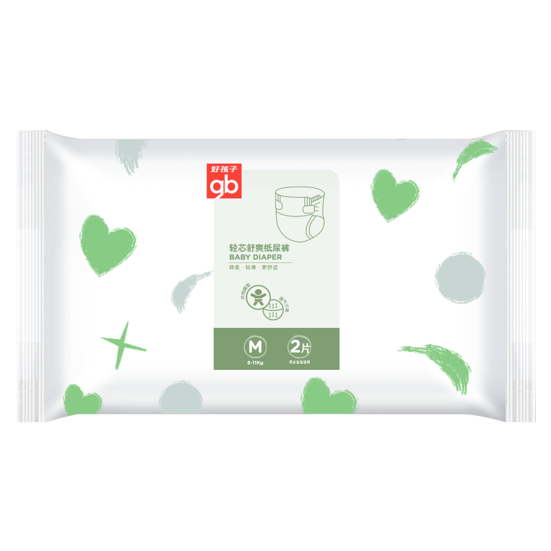 好孩子轻芯舒爽纸尿裤试用装 M 2片装
