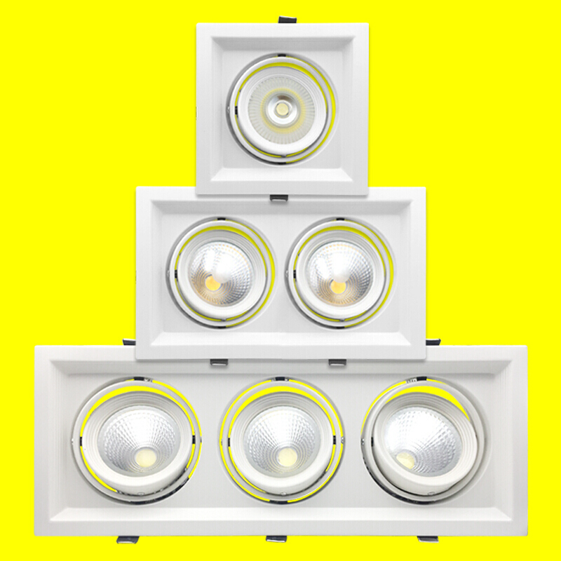 斗胆灯双头服装店20w单头三头豆胆灯嵌入cob方形天花射灯