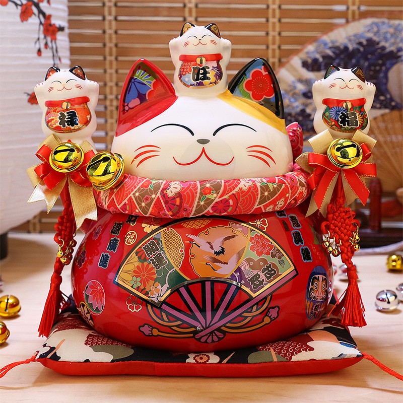 猫摆件开业店铺家居礼品日本发财猫大号储蓄存钱罐 三维工匠 生意兴隆猫高清大图