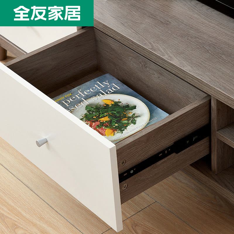重复链接老连接下架【限时直降】全友家居茶几电视柜 北欧简约小户型 木纹客厅家具 123806图片