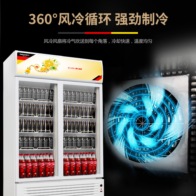 德玛仕(DEMASHI)商用冷藏展示柜 饮料展示柜冷藏冰箱 冰柜保鲜冷柜LG-760BF双门高清大图