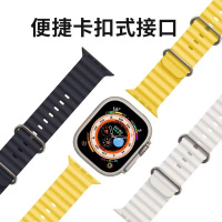 适用苹果手表表带apple watch8/7海洋硅胶运动表带s6/5/4/3/2/se
